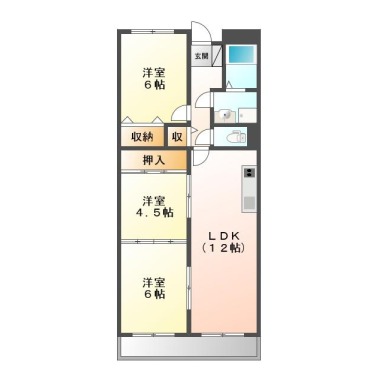 南田宮 マンション 3LDK 306の間取り図