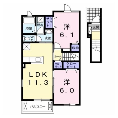 ジュネス・YK A 202の間取り図