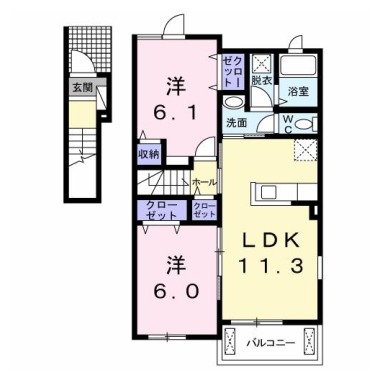 ジュネス・YK B 201の間取り図