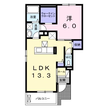 クラール南矢三B 101の間取り図