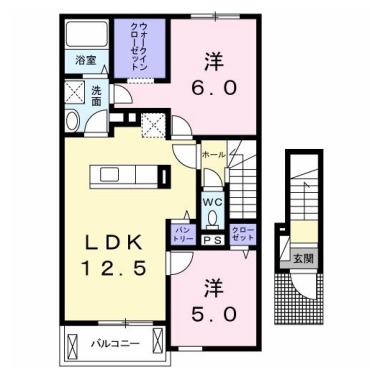 クラール南矢三B 202の間取り図