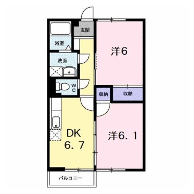 メイプレーヌI 201の間取り図