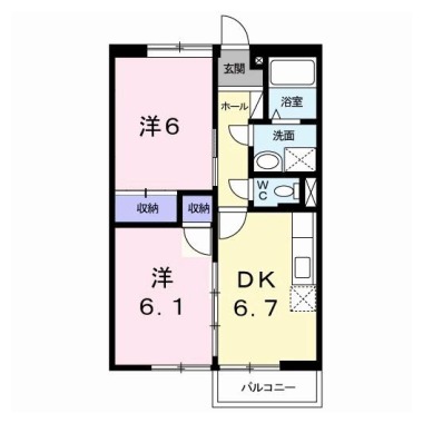 メイプレーヌI 203の間取り図