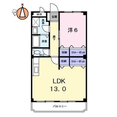 シェレーヌ 106の間取り図