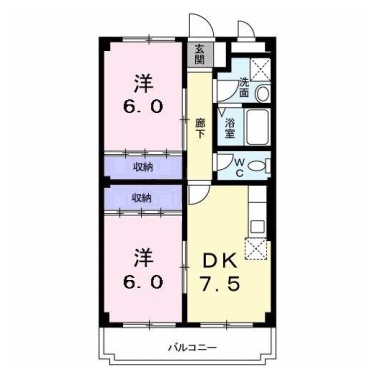 シェレーヌ 307の間取り図