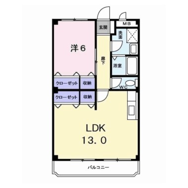 シェレーヌ 405の間取り図