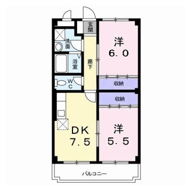 シェレーヌ 406の間取り図