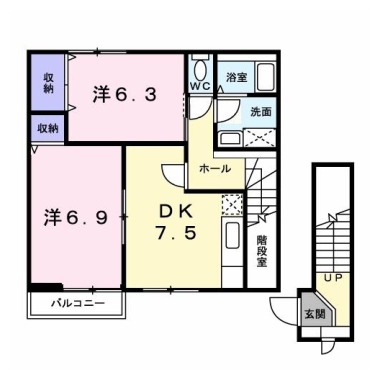 ビレッジあいA 202の間取り図
