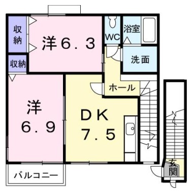 レジデンス298 201の間取り図