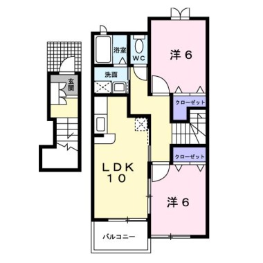 メゾン ドゥ ボヌールB 202の間取り図