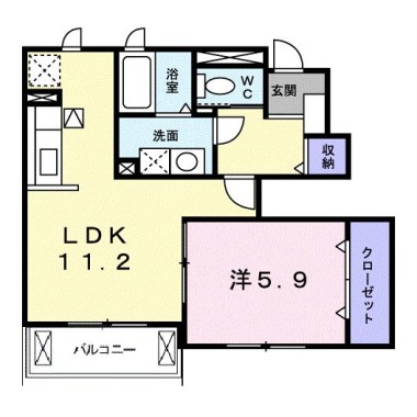 ハッピネスハウス B 101の間取り図