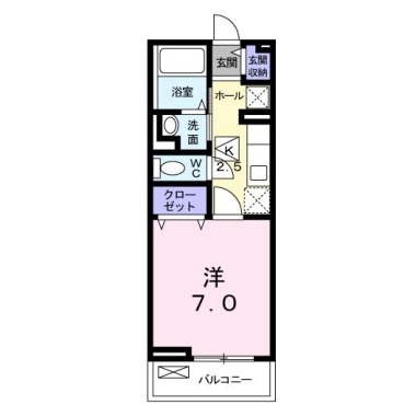 キルシュ ブラウ 102の間取り図