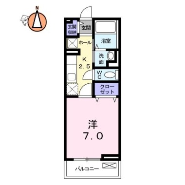 キルシュ ブラウ 103の間取り図