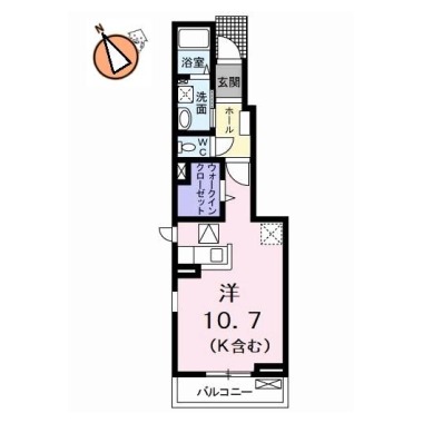 プリムローズ 南浜A 106の間取り図