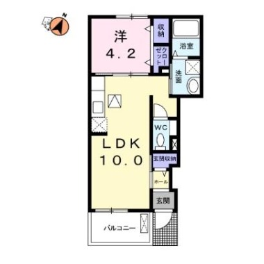 クラール名東 A 101の間取り図