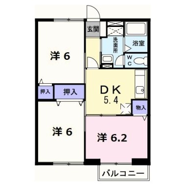 ハレクラニI 202の間取り図