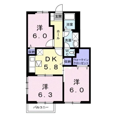 ロイヤル雑賀 105の間取り図