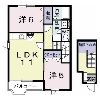 フォワージュII 201の間取り図