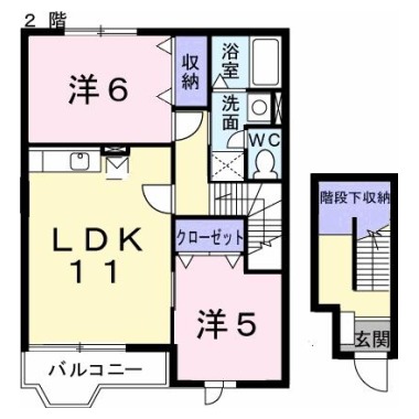 フォワージュII 202の間取り図