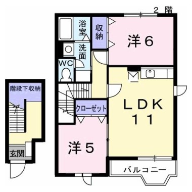 フォワージュII 205の間取り図