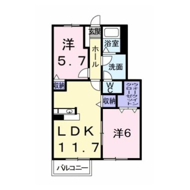 カサ モデルナ I 102の間取り図
