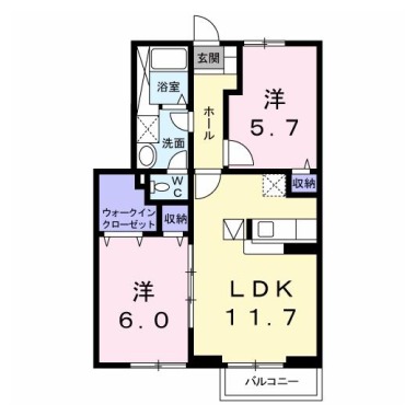 カサ モデルナ I 103の間取り図