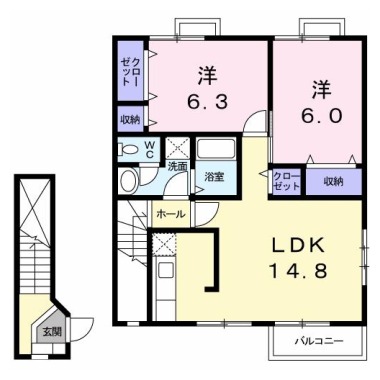 カサ モデルナ II 205の間取り図