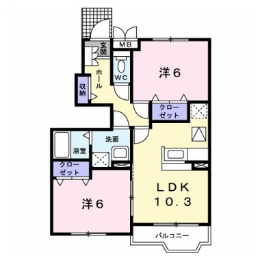 メルヴエーユ A 102の間取り図