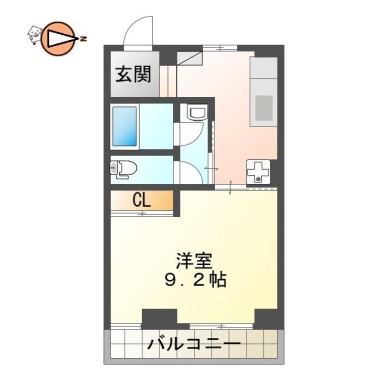 蔵本元町 マンション 2DK 102の間取り図