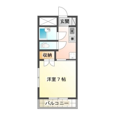 蔵本元町 マンション 1K 301の間取り図