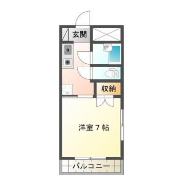 蔵本元町 マンション 1K 303の間取り図