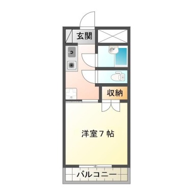 蔵本元町 マンション 1K 602の間取り図