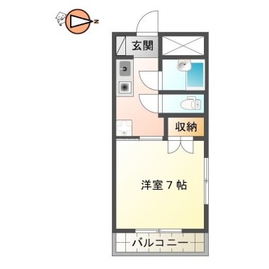 蔵本元町 マンション 1K 603の間取り図