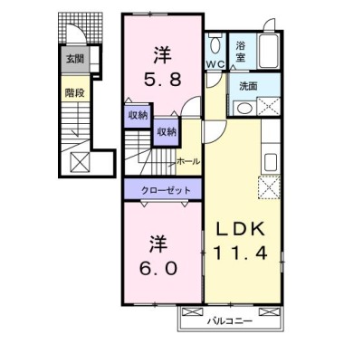 アグリーアブル レジデンス C 201の間取り図
