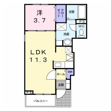 ボヌール 101の間取り図