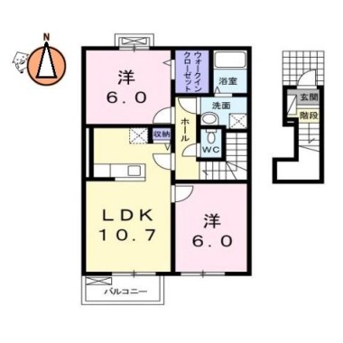 アンビエンテ南庄町 A 202の間取り図