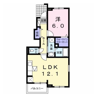 フィオーレ篠原 101の間取り図