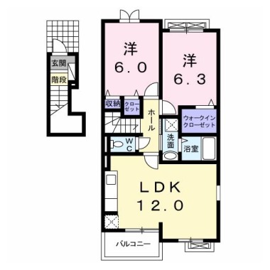フィオーレ篠原 201の間取り図