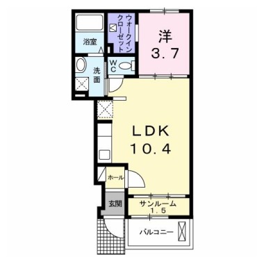 カーサ・フィオーレ 102の間取り図