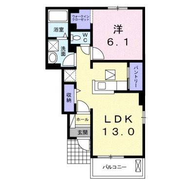フルール 蘭A 102の間取り図