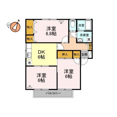 アムール A201の間取り図