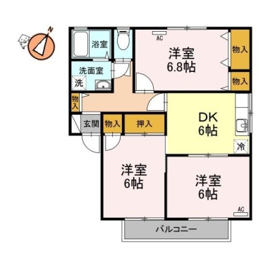 アムール A202の間取り図