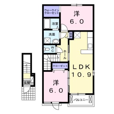 レヴェランスA 202の間取り図