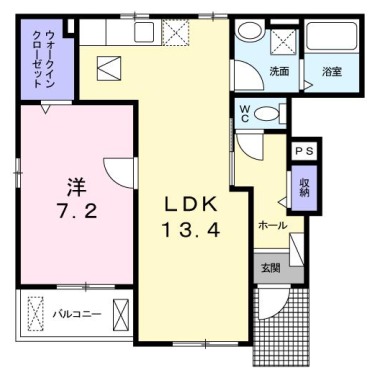 レヴェランスB 101の間取り図