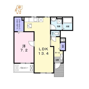 レヴェランスB 102の間取り図