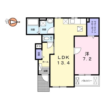 レヴェランスB 103の間取り図