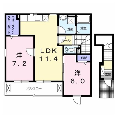 レヴェランスB 201の間取り図