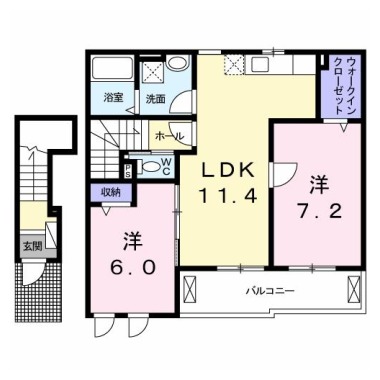 レヴェランスB 203の間取り図