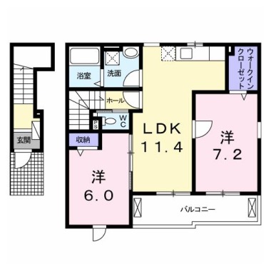 レヴェランスB 205の間取り図