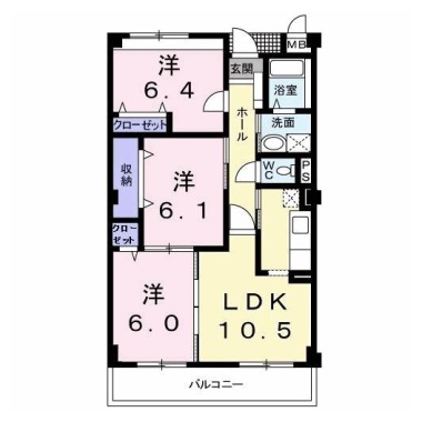 グランポート 202の間取り図